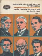 Antologie de proza scurta romaneasca, Volumul al IV-lea - De la Constantin Negruzzi la Pavel Dan