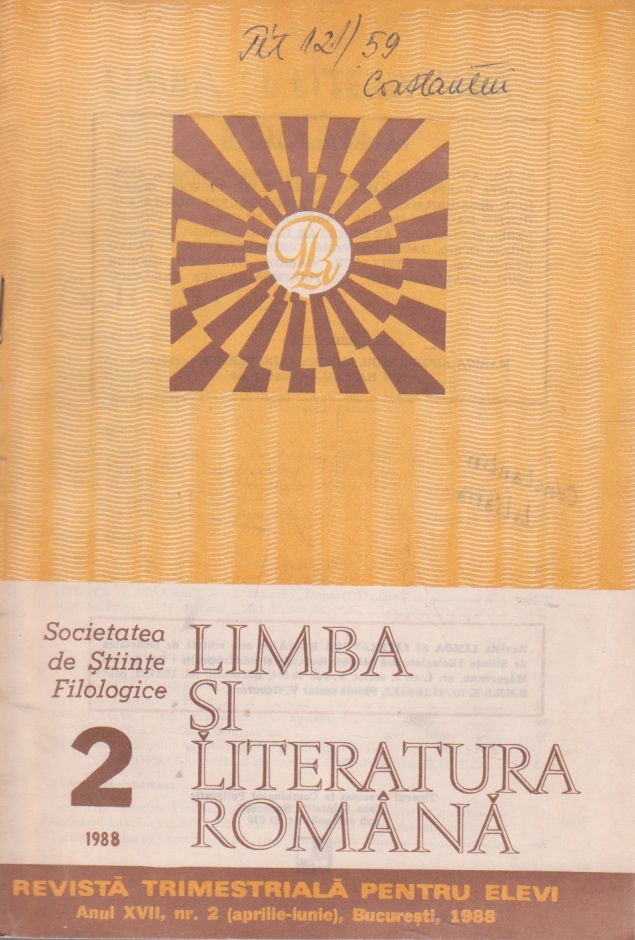 Limba si literatura romana, Nr. 2/1988 - Revista trimestriala pentru elevi