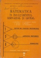 Matematica in invatamantul gimnazial si liceal, Volumul al II-lea - Lectii de analiza matematica. Articole met