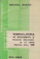 Nomenclatorul de medicamente si produse biologice de uz uman pentru anul 1989